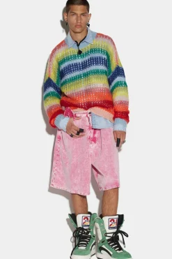 Acid Cord Wash Surfer Denim Shorts
