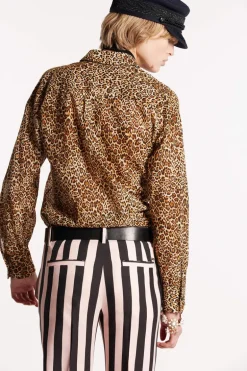 Animal Print Long Sleeve Fluid Top