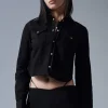 Black Bull Wash Icon Western Cropped Shirt