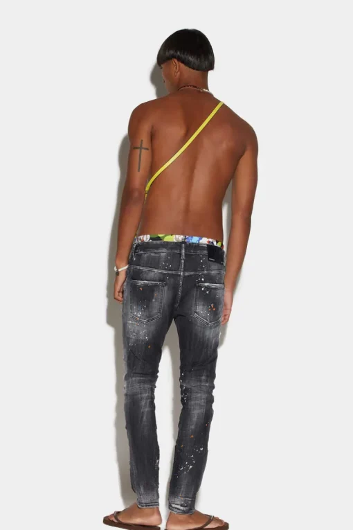 Black Orange Spots Wash Super Twinky Jeans