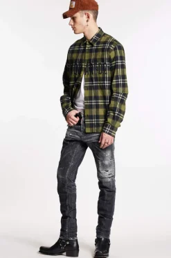 Black Ripped Wash Cool Guy Jeans