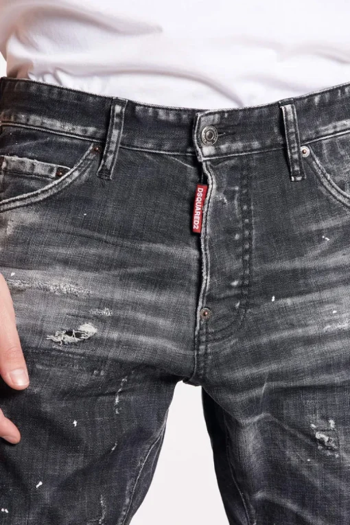 Black Ripped Wash Cool Guy Jeans