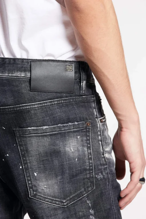 Black Ripped Wash Cool Guy Jeans