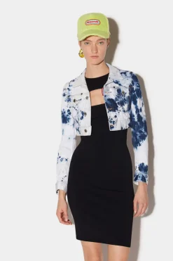 Blue Water Wash Cropped Denim Jacket