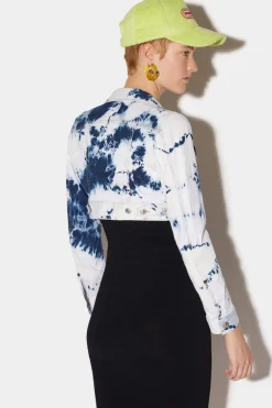 Blue Water Wash Cropped Denim Jacket