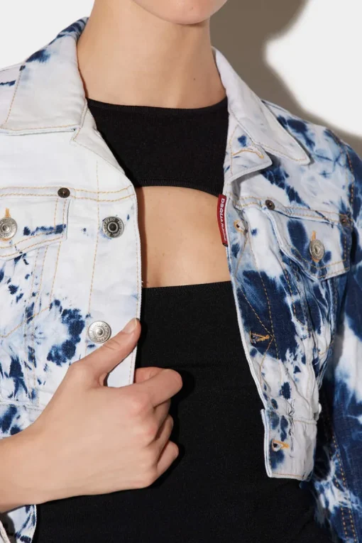 Blue Water Wash Cropped Denim Jacket