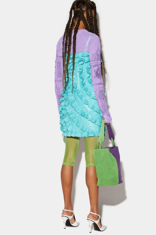 Cut-Out Ruffled Dress