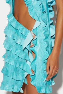 Cut-Out Ruffled Dress