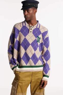 D2 Argyle Polo Knit