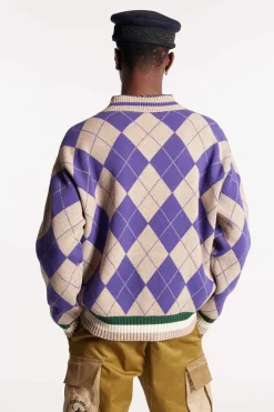 D2 Argyle Polo Knit