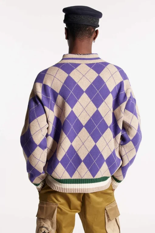 D2 Argyle Polo Knit