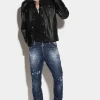 Dark Ripped Wash Skater Jeans