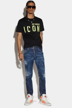 Dark Techno Surf Wash Skater Jeans