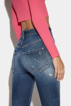 Dark Wash High Waist Cropped Twiggy Jeans