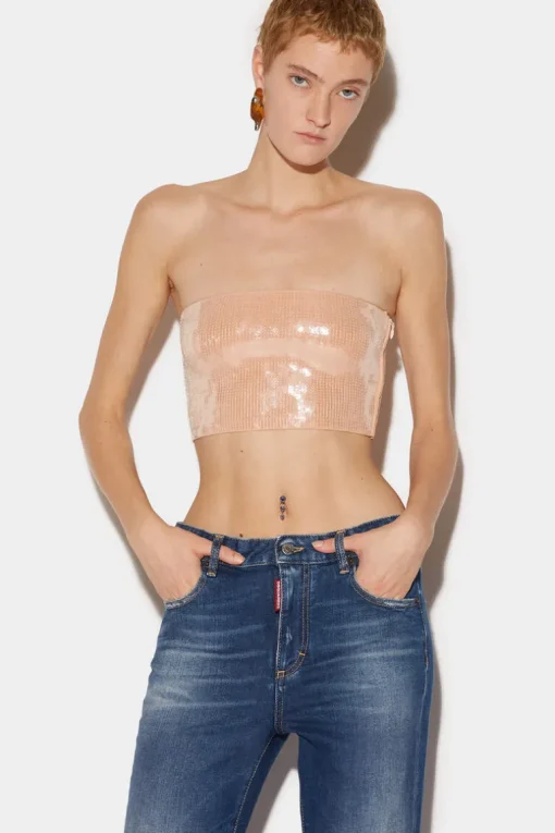 Disco Sequin Tube Top