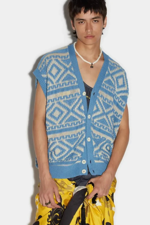 Geometric Knit Gilet