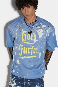Goth Foam Spot Dropped Shoulder T-Shirt
