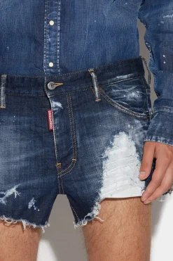 Goth Surfer Dark Ripped Wash Sexy 70'S Shorts