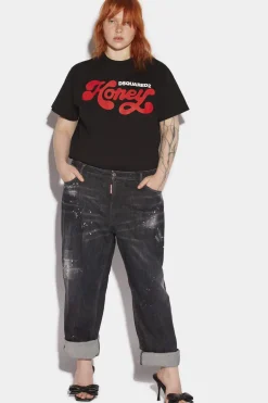Honey Wash Curvy Baggy Jeans