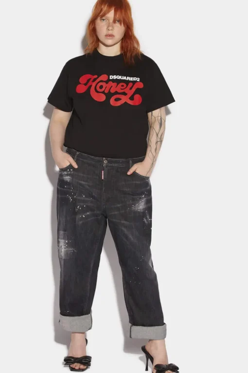 Honey Wash Curvy Baggy Jeans