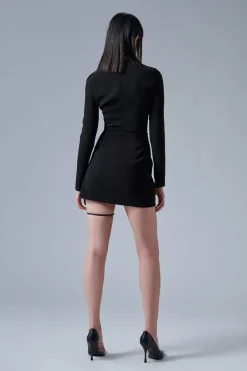 Icon Leather Trim Dress