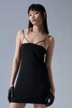 Icon Leather Trim Dress