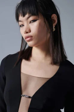 Icon Leather Trim Dress