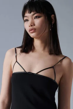 Icon Leather Trim Dress