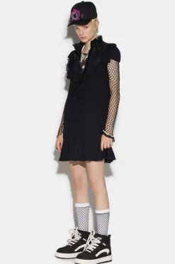 Lace Bib Mini Dress