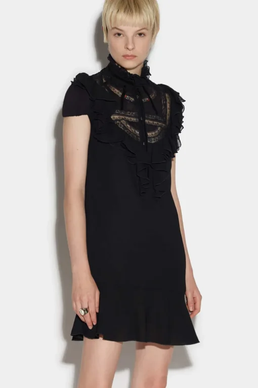 Lace Bib Mini Dress