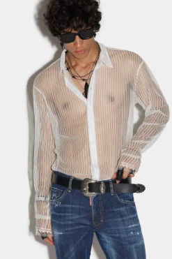 Lace Dropped Shoulder Shirt