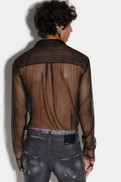 Lace Dropped Shoulder Shirt