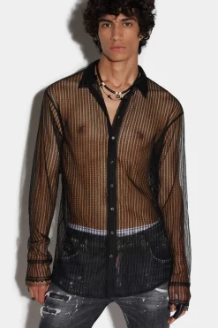 Lace Dropped Shoulder Shirt