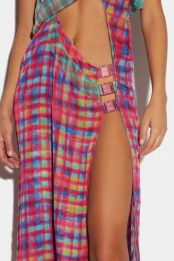 Layered Cut-Out Midi Dress