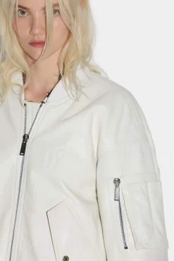 Leather Over Bomber Jacket