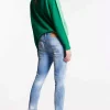 Light Dan'S Ripped Jean Wash Cool Girl Cropped Jeans