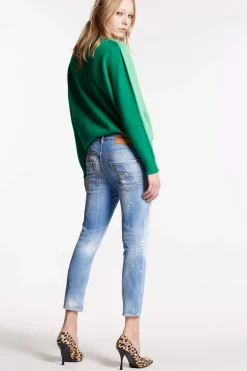 Light Dan'S Ripped Jean Wash Cool Girl Cropped Jeans