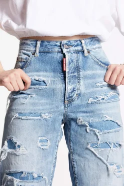 Light Super Ripped Wash Boston Jeans