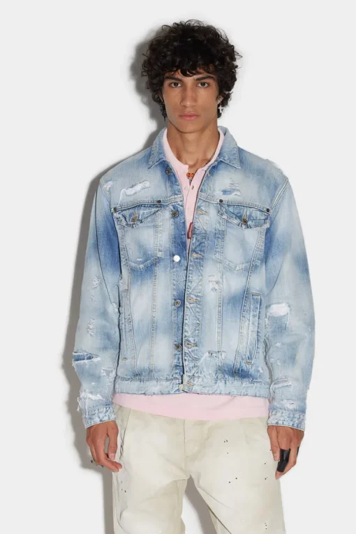 Light Super Ripped Wash Medium Over Jean Jacket