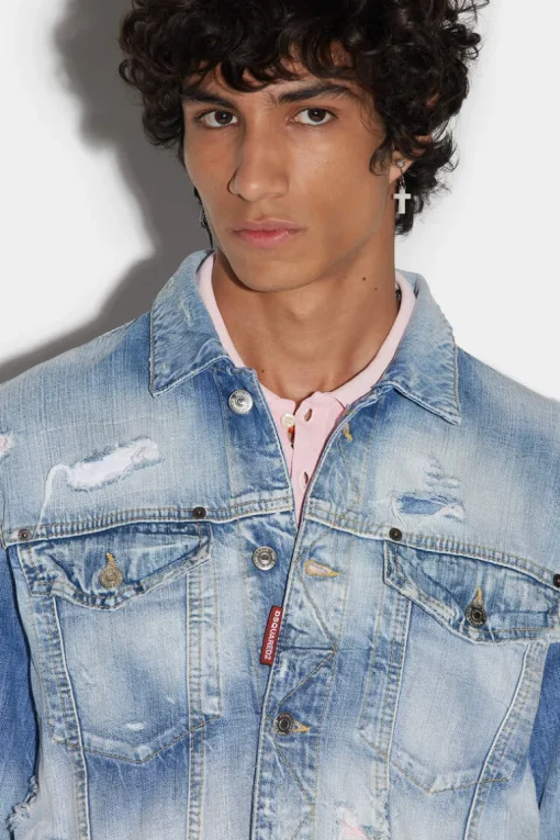 Light Super Ripped Wash Medium Over Jean Jacket