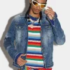 Medium Blue Square Wash Classic Jean Jacket