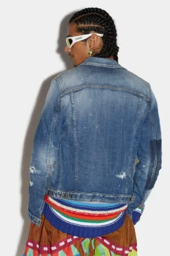 Medium Blue Square Wash Classic Jean Jacket