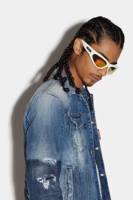 Medium Blue Square Wash Classic Jean Jacket