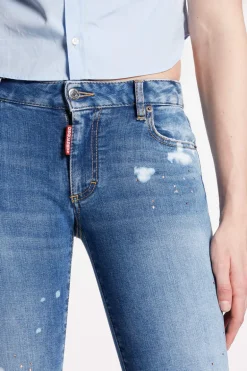 Medium Crystal Peach Medium Waist Cropped Twiggy Jeans
