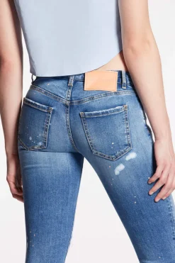 Medium Crystal Peach Medium Waist Cropped Twiggy Jeans