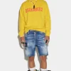 Medium Denim Patches Wash Marine Shorts