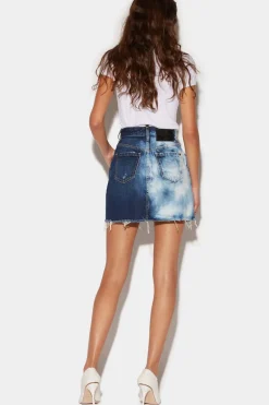 Medium Night & Day Wash Denim Mini Skirt