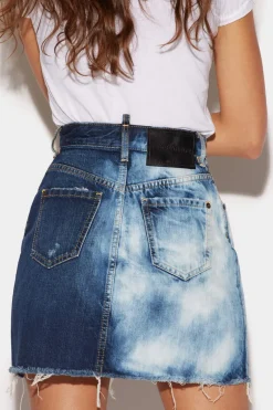 Medium Night & Day Wash Denim Mini Skirt