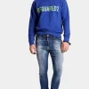 Medium Stapled Clean Wash Skater Jeans