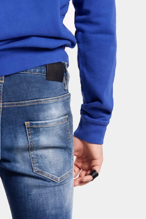 Medium Stapled Clean Wash Skater Jeans